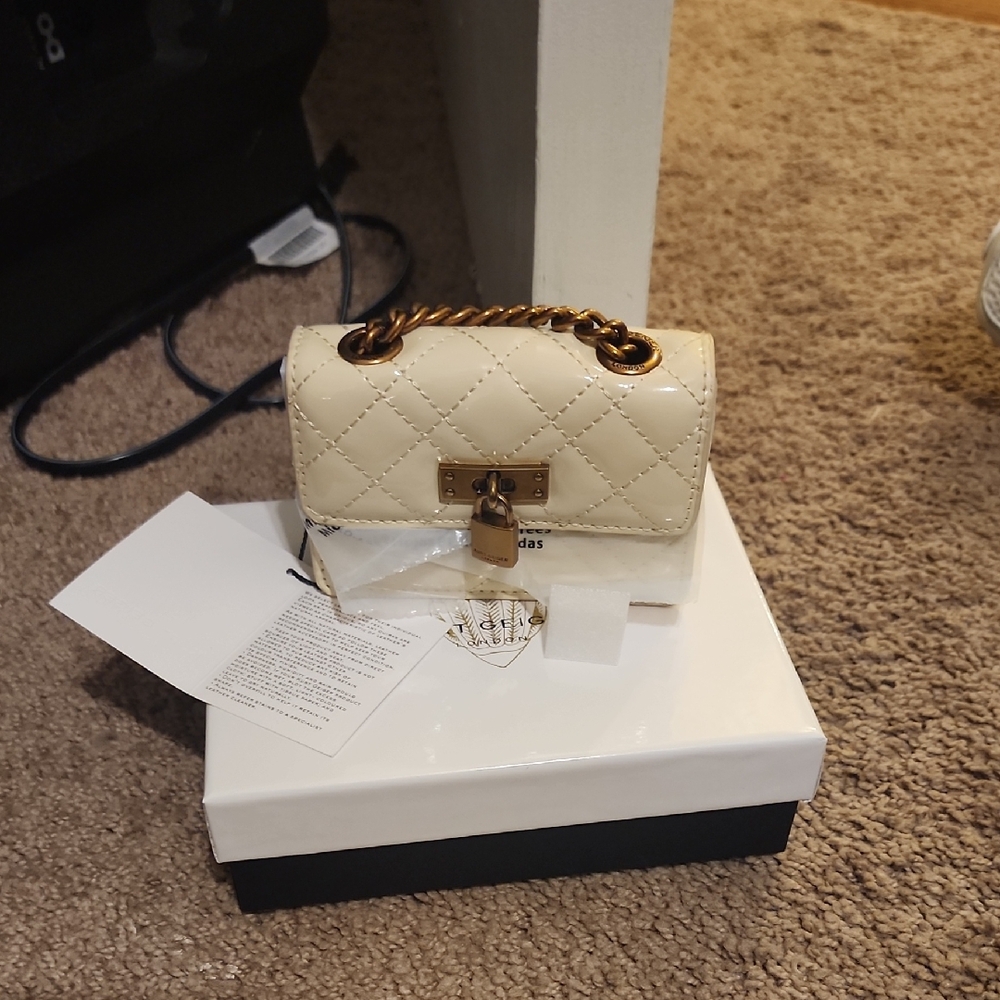 Kurt Geiger Cream Quilted Mini Bag
